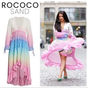 🍬 Rococo Sand 🍬 Ombré Ruffled Dress XS NWT